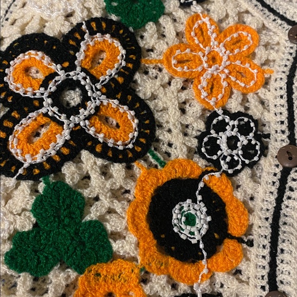 Source Unknown Floral Crochet Cardigan - Cream, Orange, Green - Picture 2 of 3